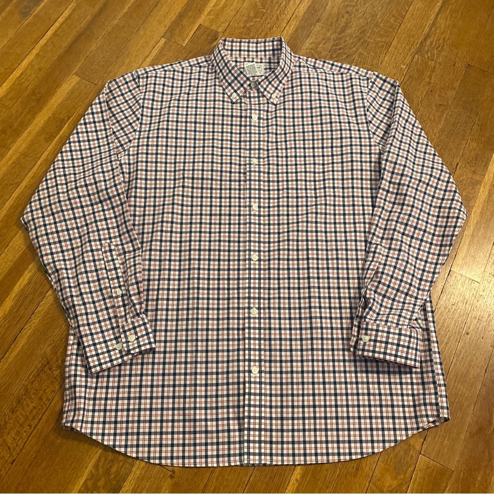 LL Bean Button Down Shirt Mens Large Reg Traditional Fit Long Sleeve Plaid